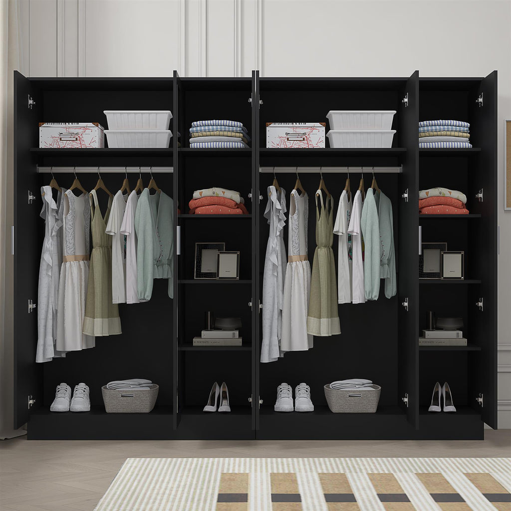 REFLECT 2pc Wardrobe Bundle - 3 Door Mirror + 3 Door Plain - 4 Colour Options