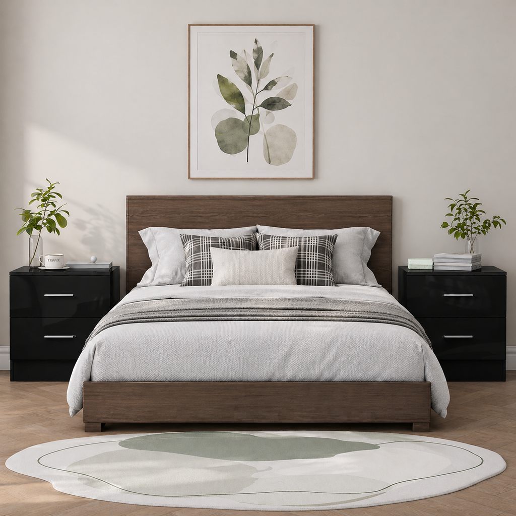 REFLECT High Gloss Pair of 2 Drawer Bedsides in 4 Colour Options