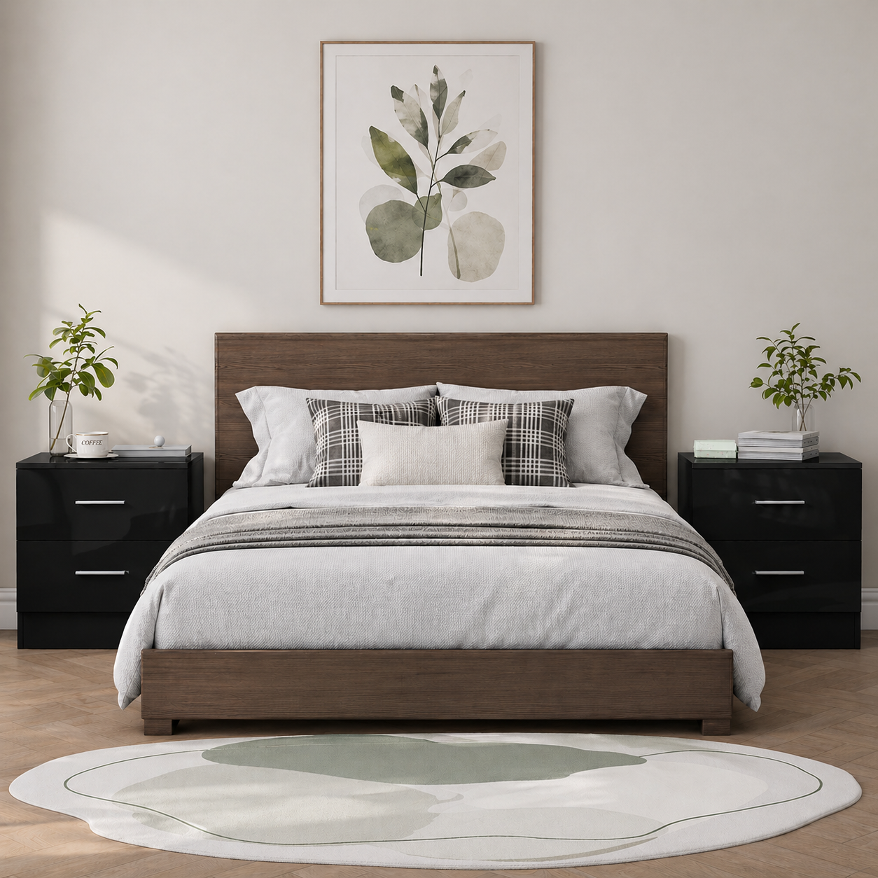 REFLECT High Gloss Pair of 2 Drawer Bedsides in 4 Colour Options