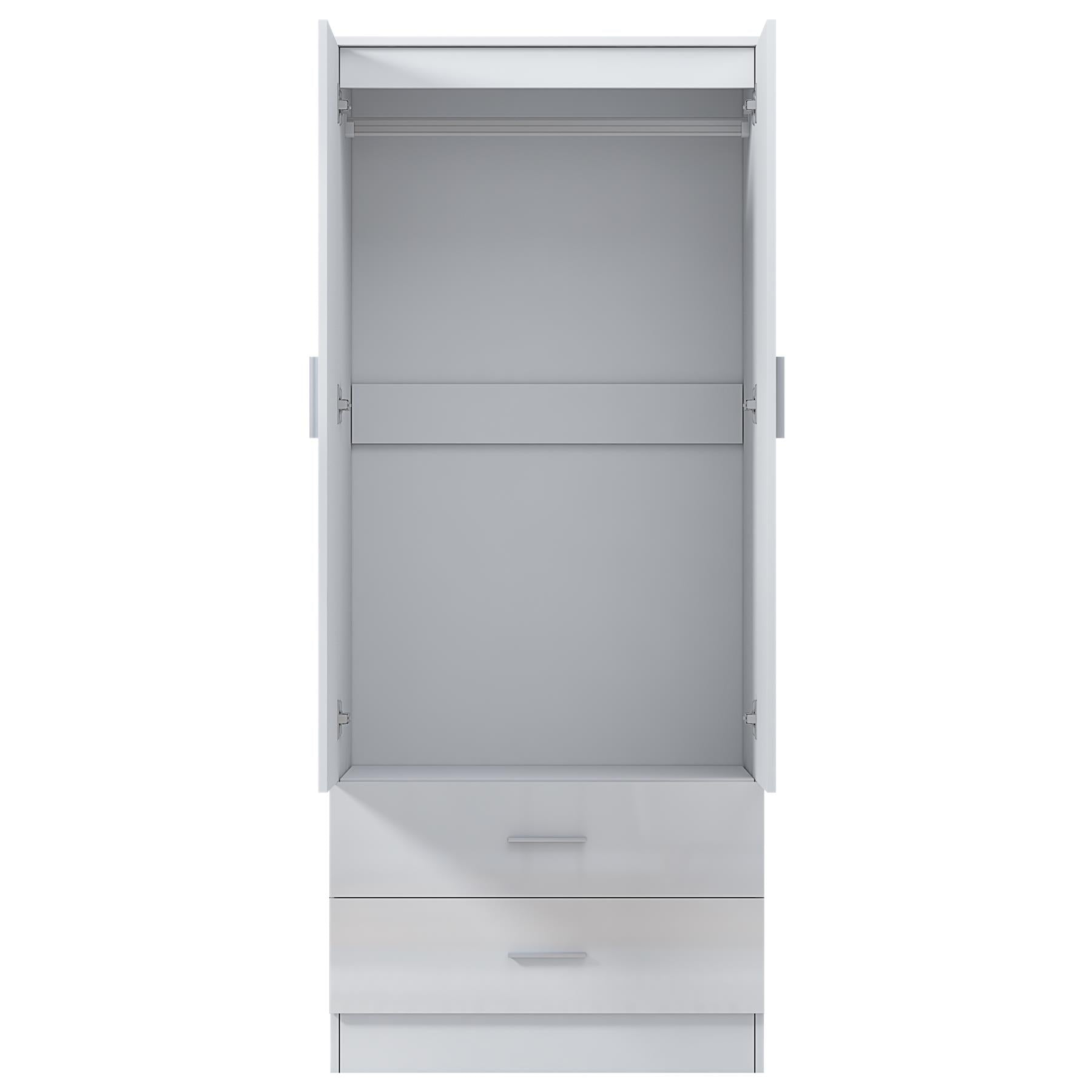 REFLECT Gloss Bedrooom 2 Door & 2 Drawer Combination Wardrobe - 4 Colour Options