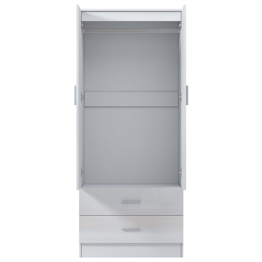REFLECT Gloss Bedroom Furniture Wardrobe Chest Bedside Desk - 4 Colour Options