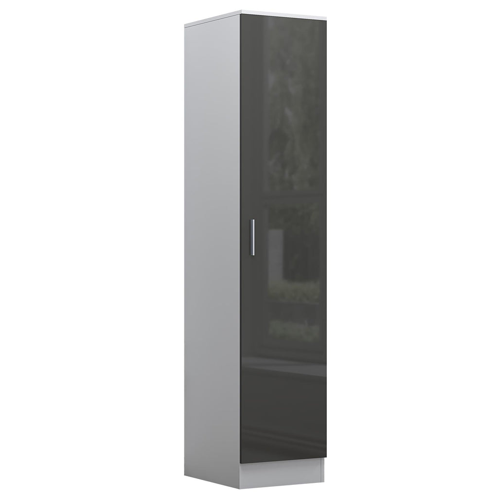 REFLECT Gloss Bedroom Furniture 1 Door Plain Wardrobe - 4 Colour Options