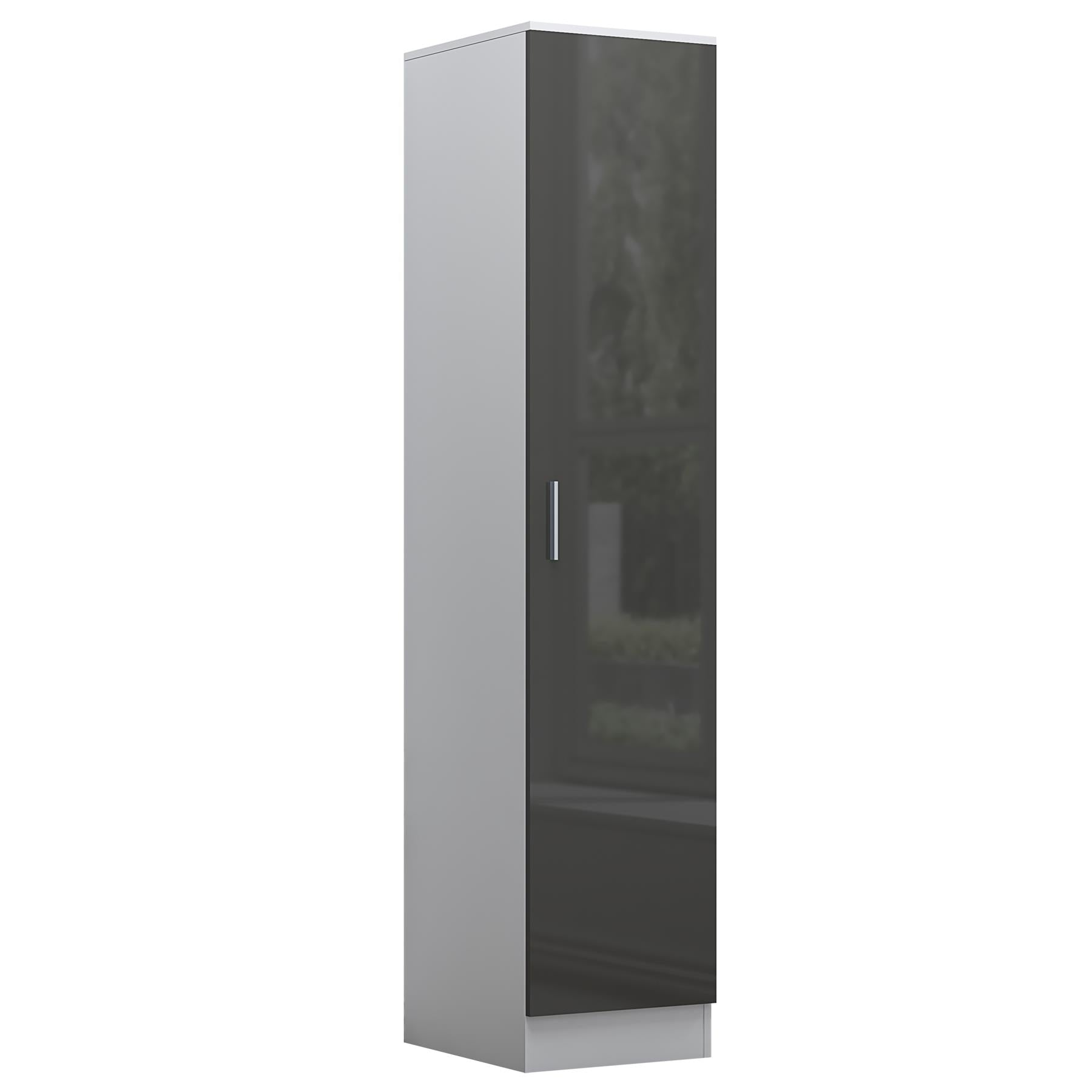 REFLECT Gloss Bedroom Furniture 1 Door Plain Wardrobe - 4 Colour Options
