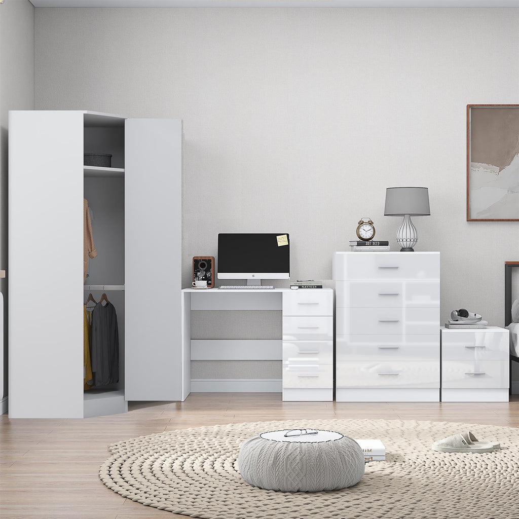 REFLECT 1dr Corner Bedroom Furniture Bundles Chest, Bedsides, Desks - 4 Colours