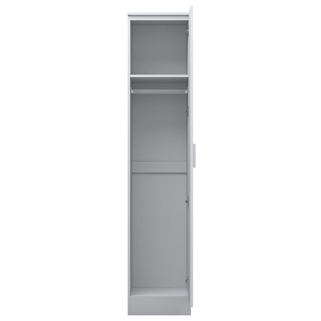 REFLECT Gloss Bedroom Furniture 1 Door Plain Wardrobe - 4 Colour Options