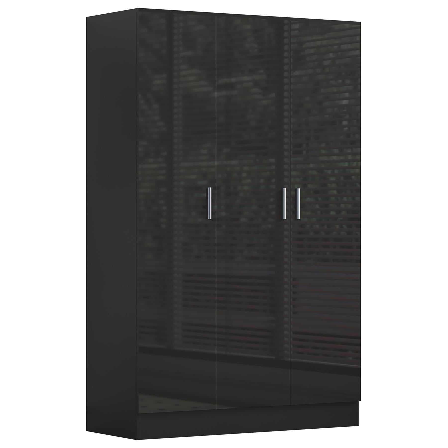 REFLECT Gloss 4pc Bedroom Set - 3 Door Wardrobe + 5 Draw Chest + 2 Bedsides