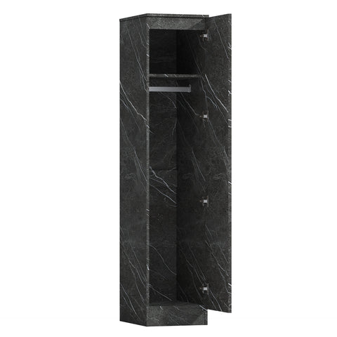 Zita - 1 Door Plain Wardrobe in Matt Charcoal Grey Marble Effect