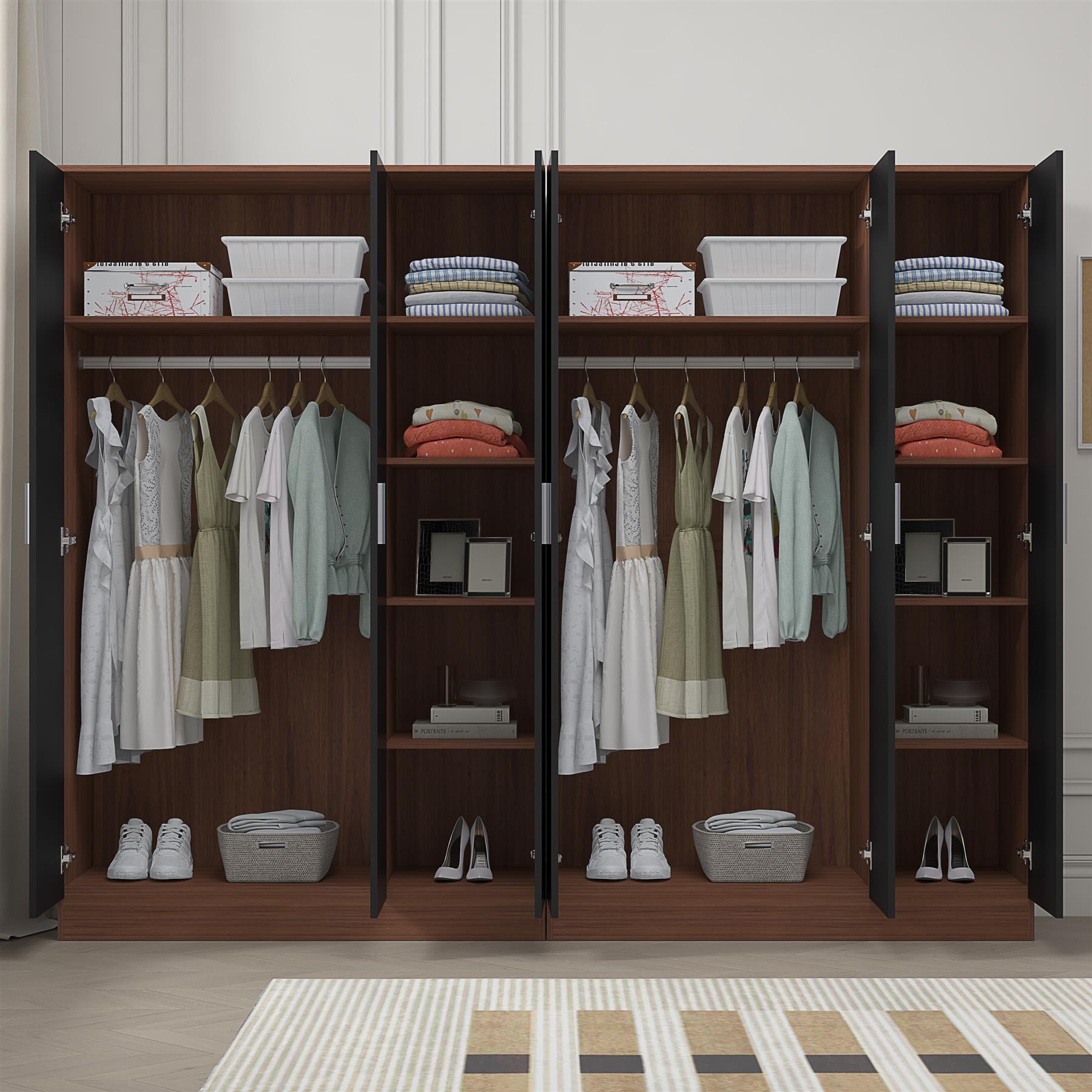 REFLECT 2pc Wardrobe Bundle - 3 Door Plain + 3 Door Plain - 4 Colour Options