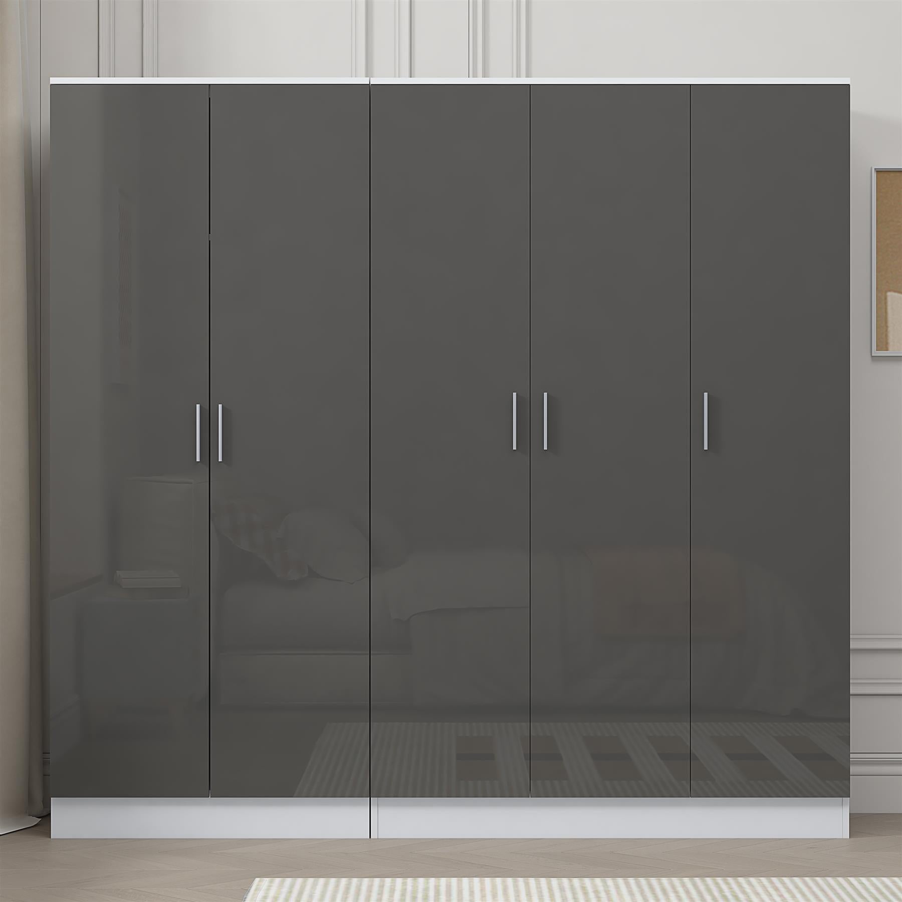 REFLECT 2pc Wardrobe Bundle - 3 Door Plain + 2 Door Plain - 4 Colour Options