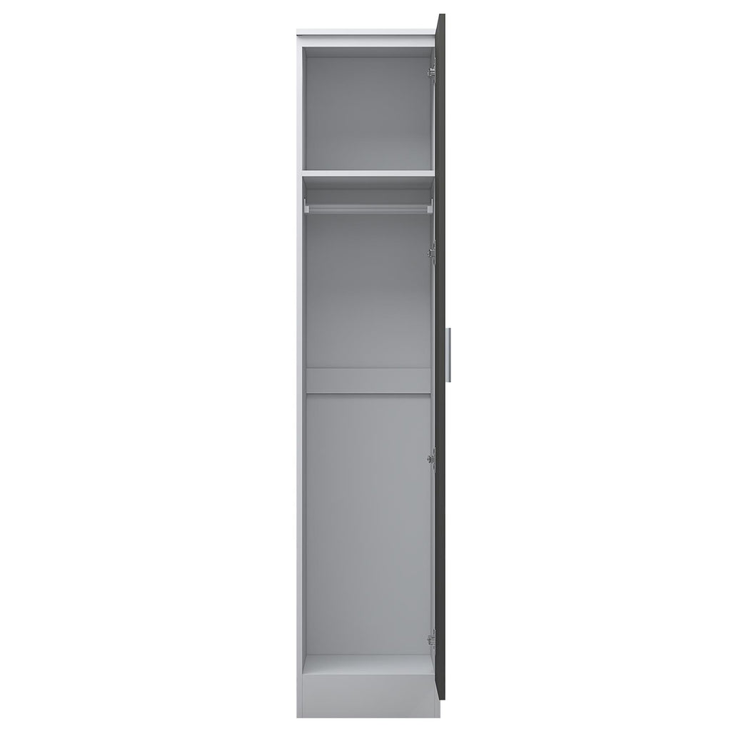 REFLECT High Gloss Bedroom Furniture Wardrobe Chest Bedside Desk in Grey/White