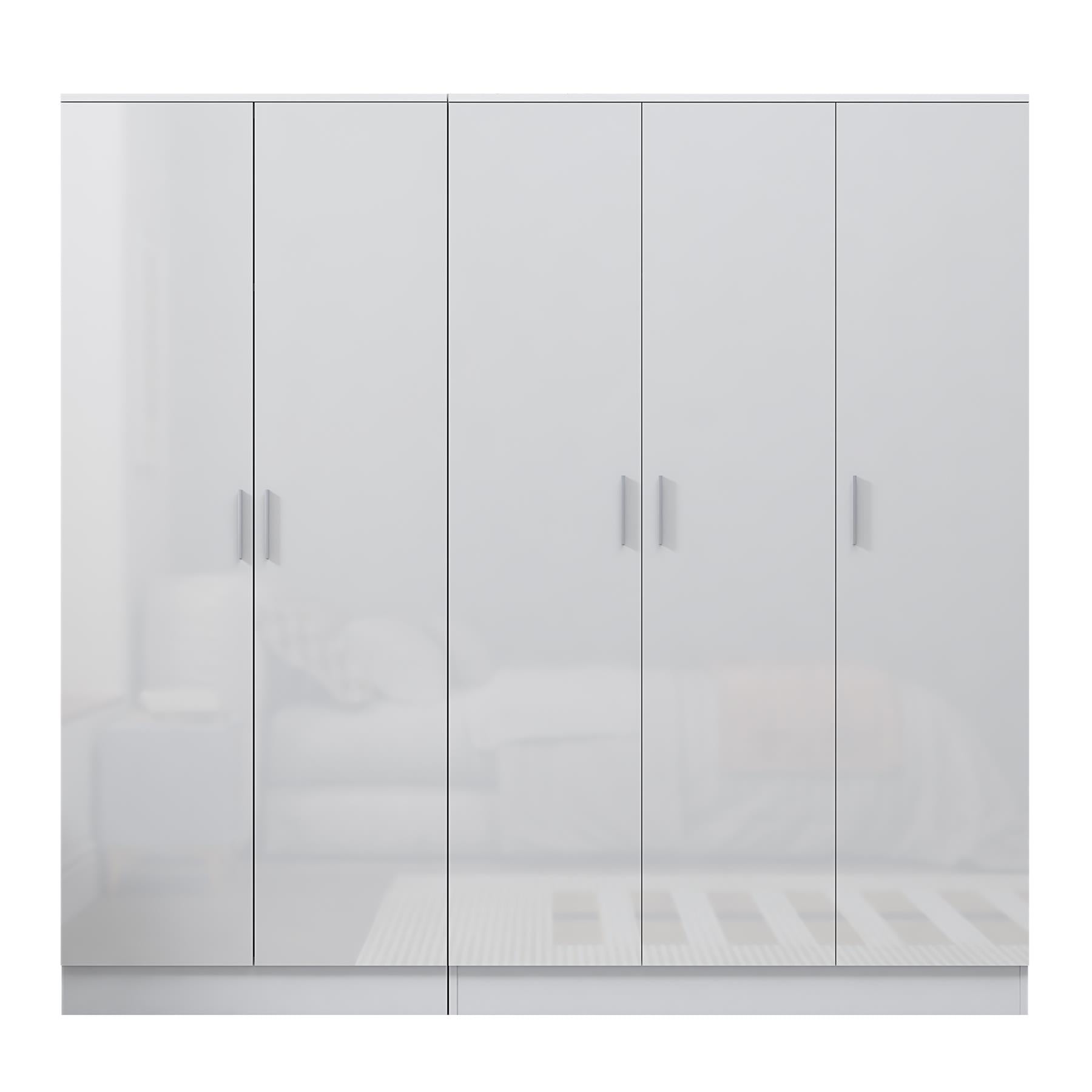 REFLECT 2pc Wardrobe Bundle - 3 Door Plain + 2 Door Plain - 4 Colour Options