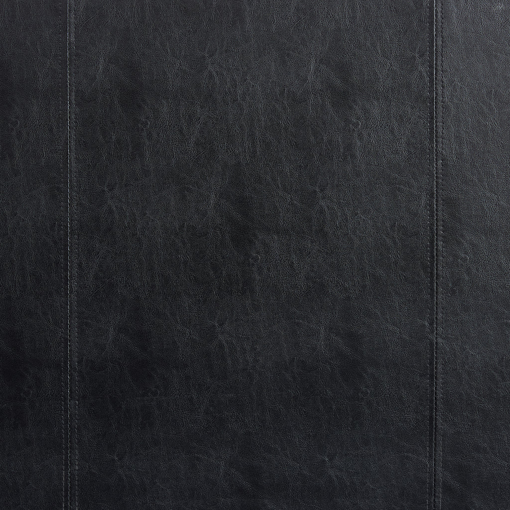 LUNA 4FT Small Double Black Ottoman Storage Bed with Gas Lift - Faux Leather Fabric - L:203cm x W:138cm x H:88.5cm