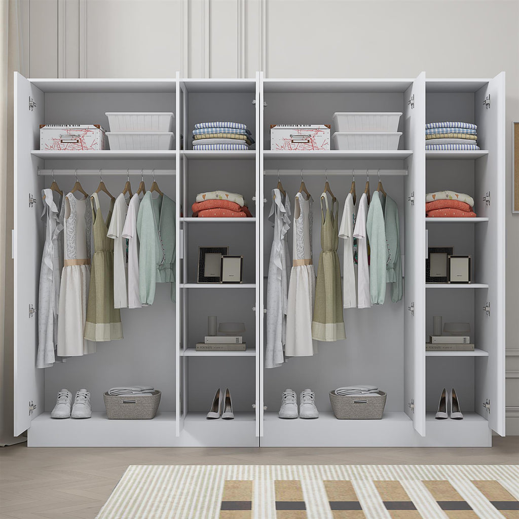 REFLECT 2pc Wardrobe Bundle - 3 Door Mirror + 3 Door Plain - 4 Colour Options