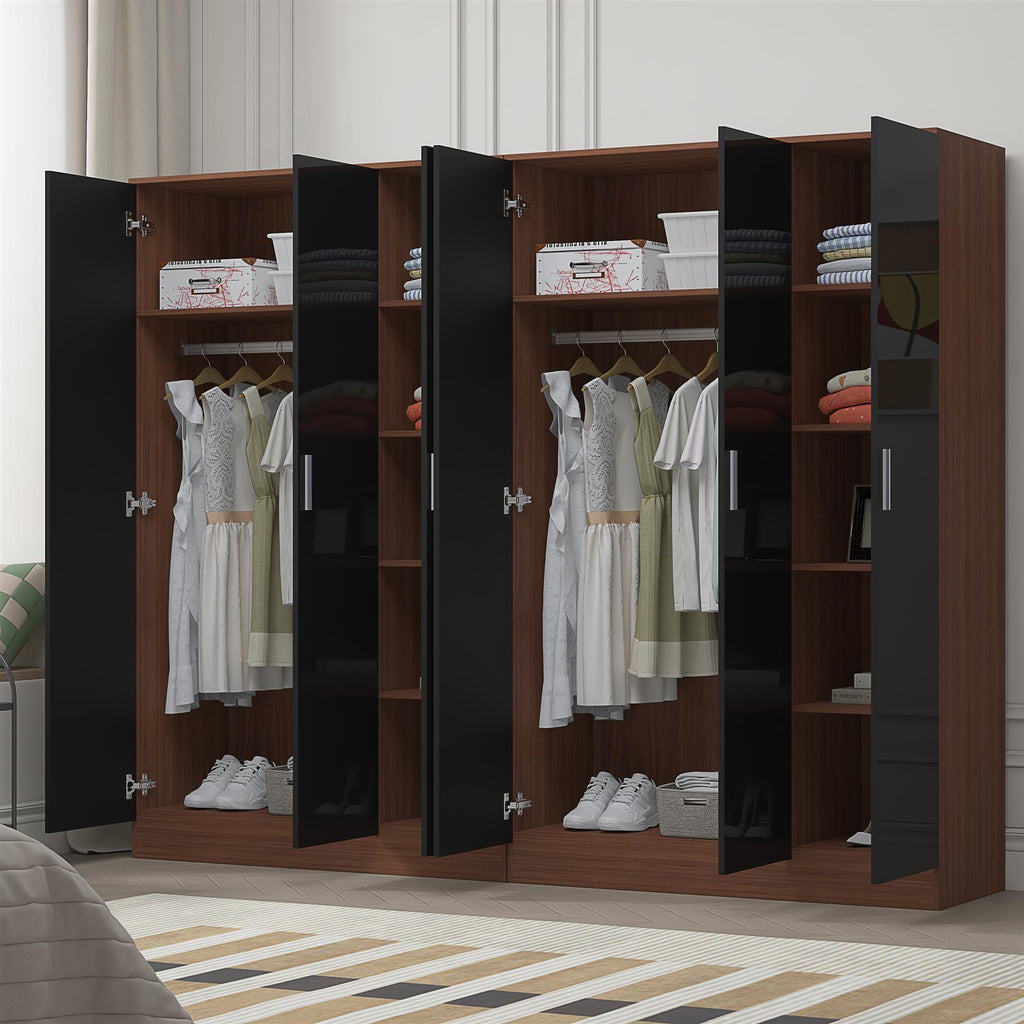 REFLECT 2pc Wardrobe Bundle - 3 Door Plain + 3 Door Plain - 4 Colour Options