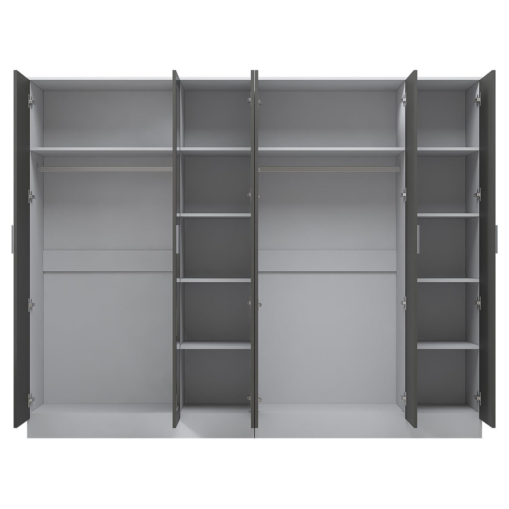 REFLECT 2pc Wardrobe Bundle - 3 Door Mirror + 3 Door Plain - 4 Colour Options