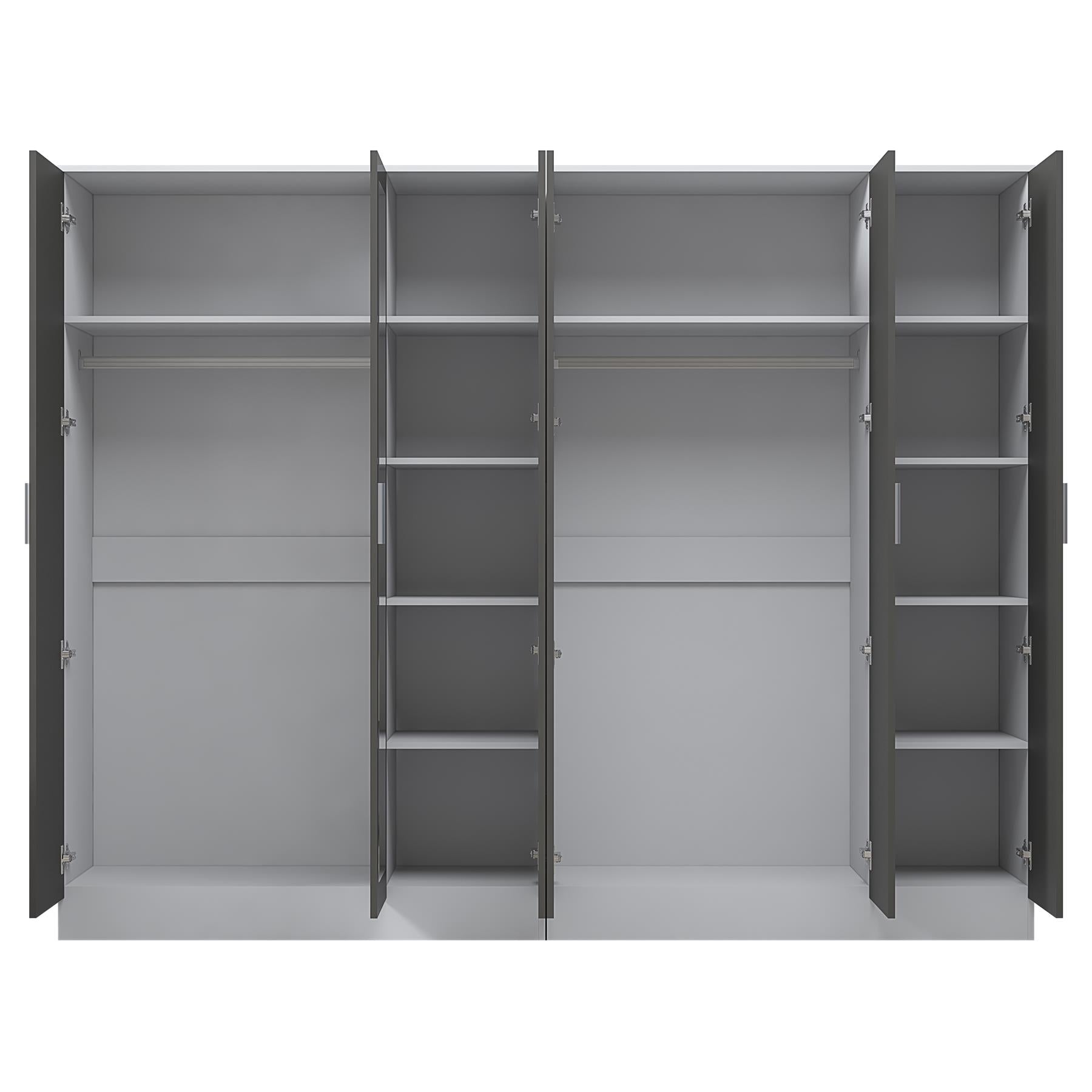 REFLECT 2pc Wardrobe Bundle - 3 Door Mirror + 3 Door Plain - 4 Colour Options