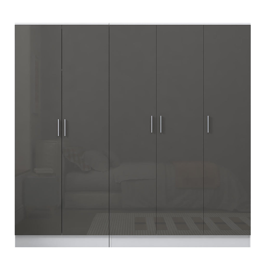 REFLECT 2pc Wardrobe Bundle - 3 Door Plain + 2 Door Plain - 4 Colour Options