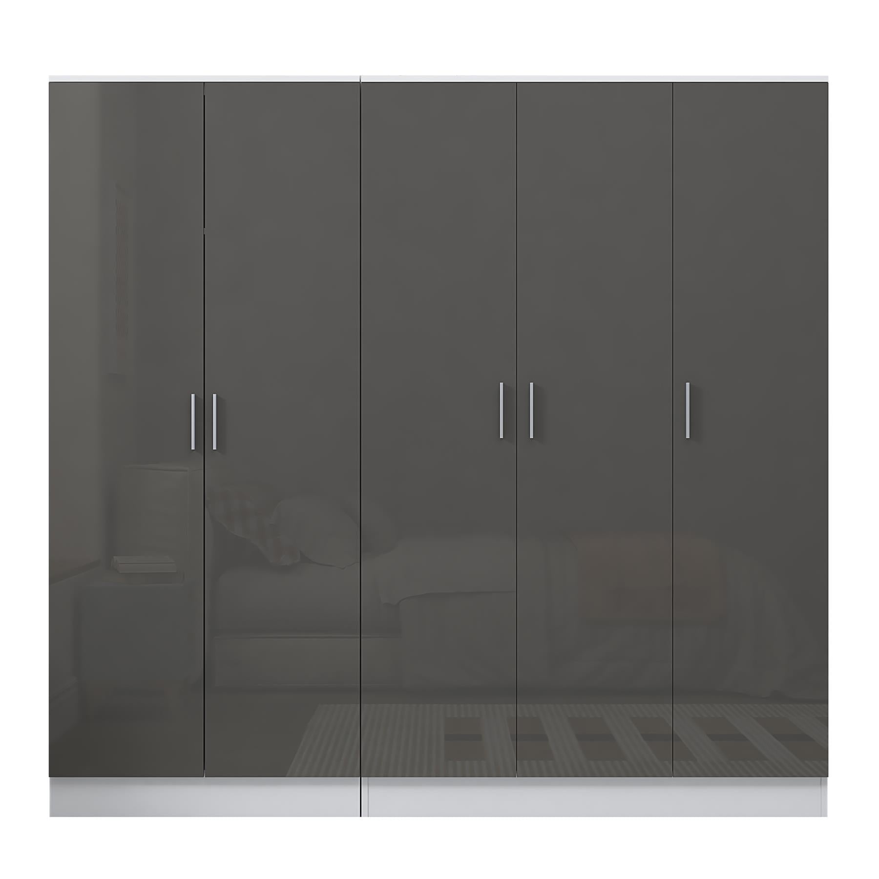 REFLECT 2pc Wardrobe Bundle - 3 Door Plain + 2 Door Plain - 4 Colour Options