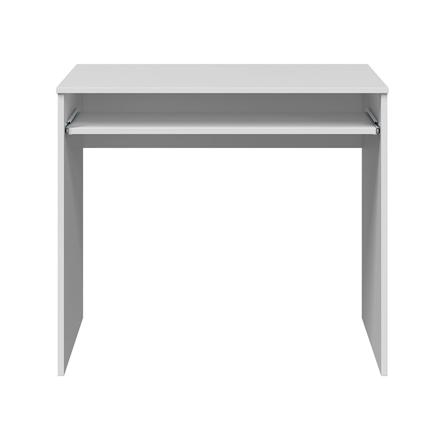 LEO White Computer Desk - Modern Space-Saving Workstation for Home Office or Student Room - H: 79cm x W: 90cm x D: 54cm