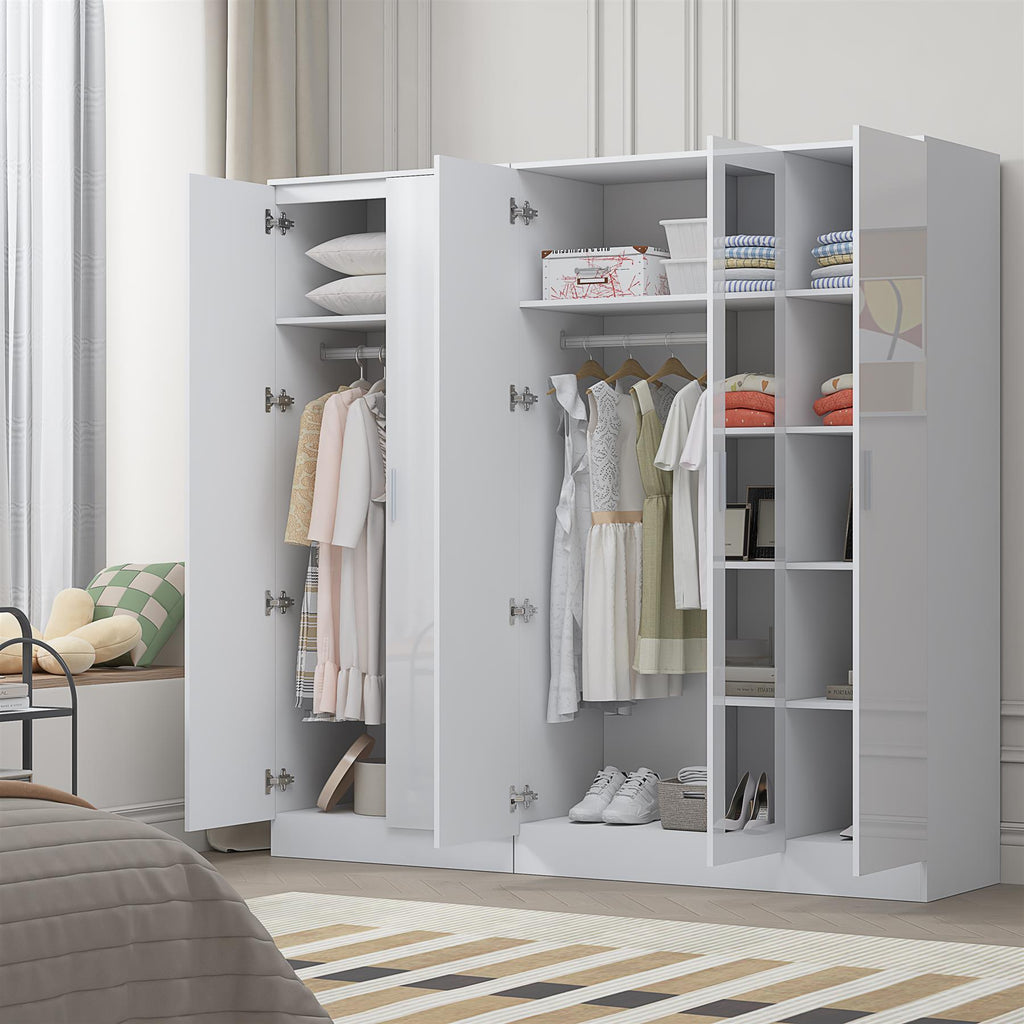 REFLECT 2pc Wardrobe Bundle - 3 Door Mirror + 2 Door Plain - 4 Colour Options