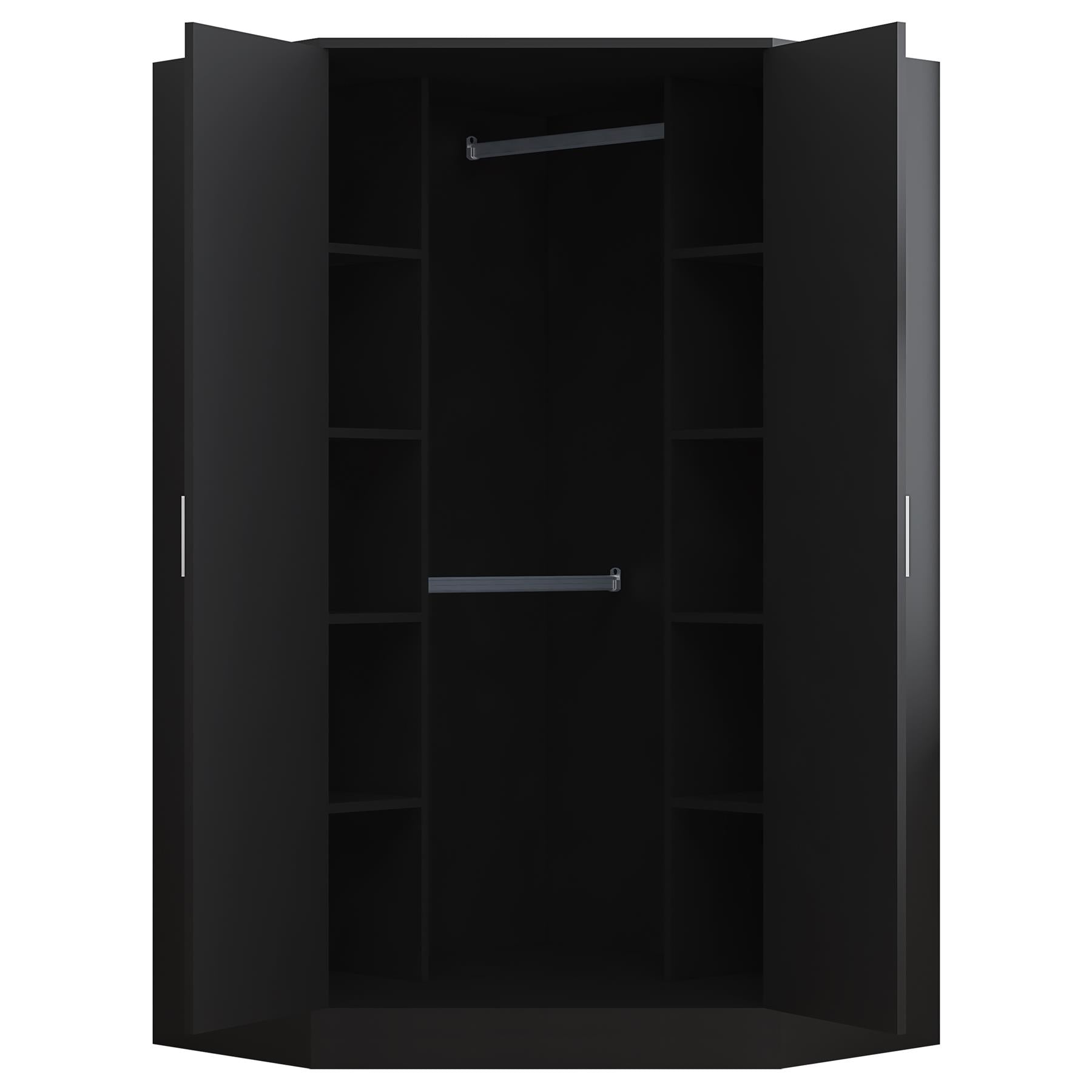 REFLECT Gloss 5 Door Wardrobe Bundle - 2 Door Corner + 3 Door Mirror Bedroom Set