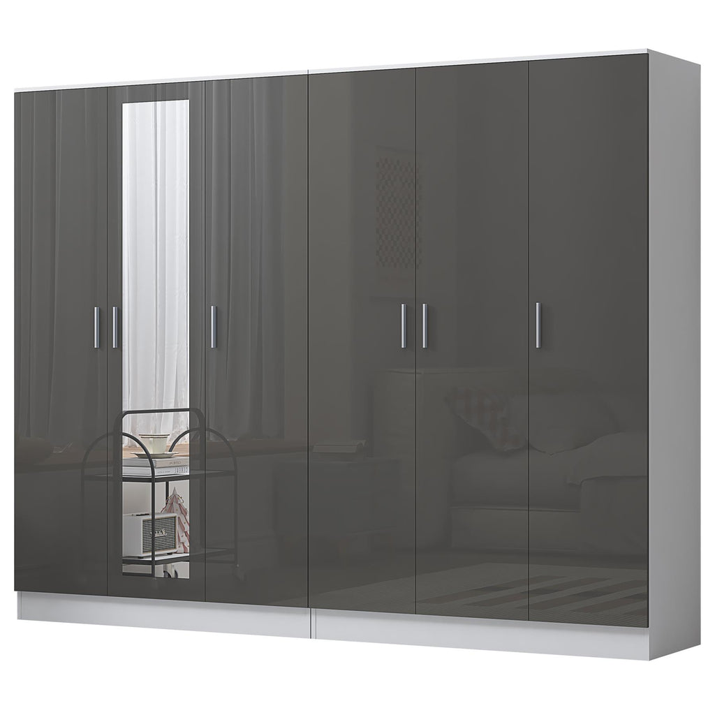 REFLECT 2pc Wardrobe Bundle - 3 Door Mirror + 3 Door Plain - 4 Colour Options