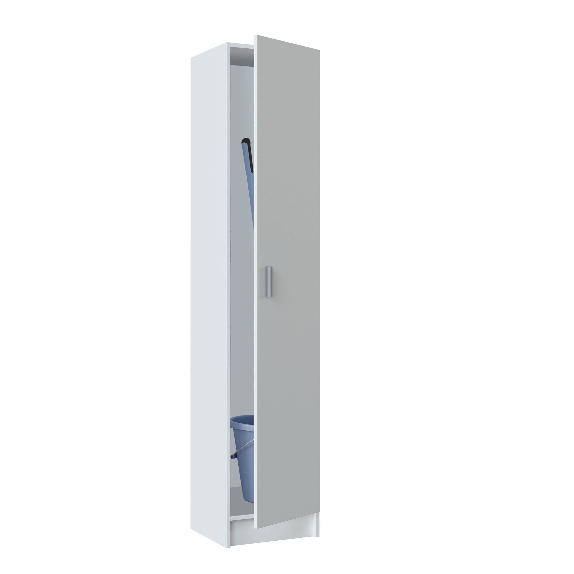VITA 1 Door Utility Storage Cupboard (3 Shelves) - White