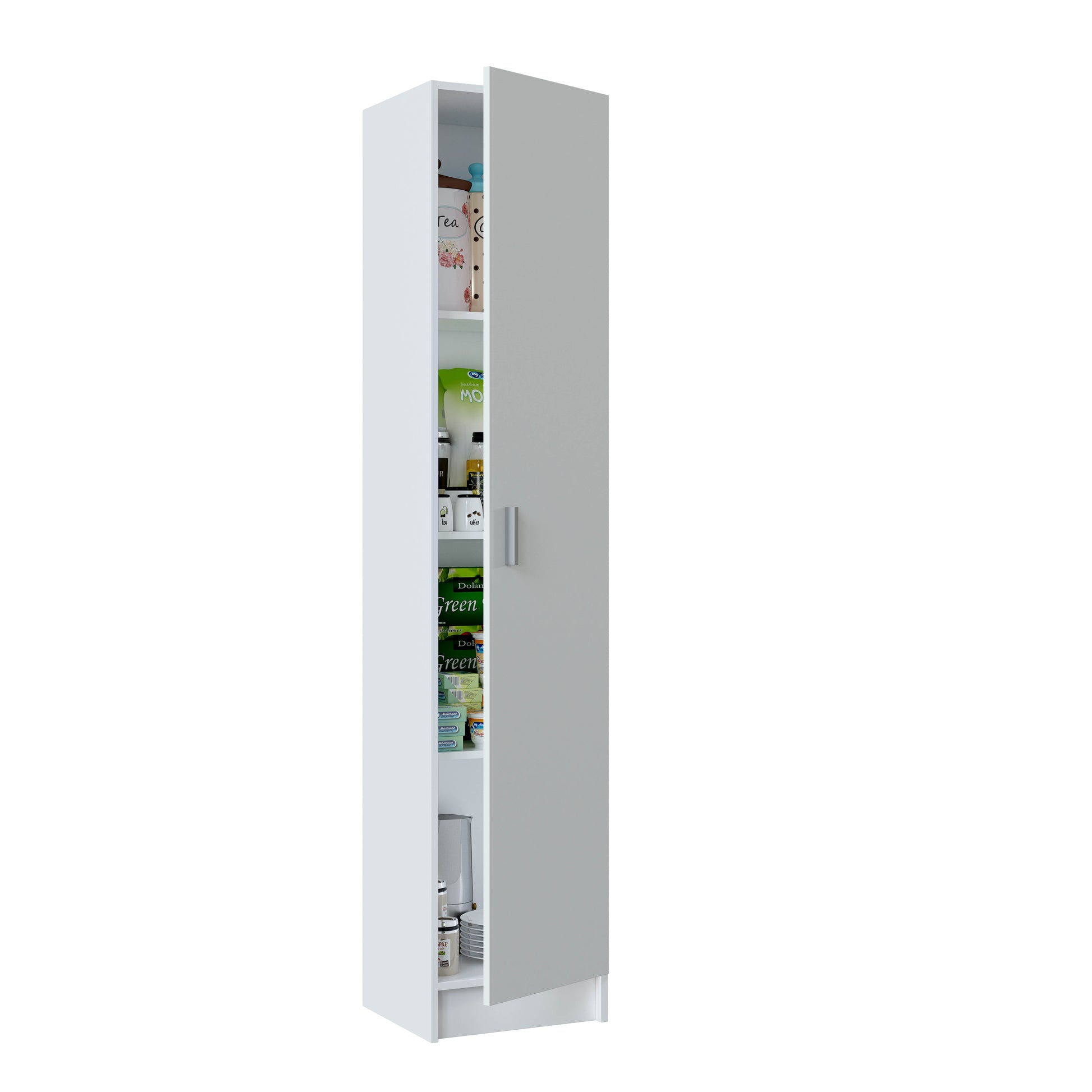 VITA 1 Door Utility Storage Cupboard (3 Shelves) - White