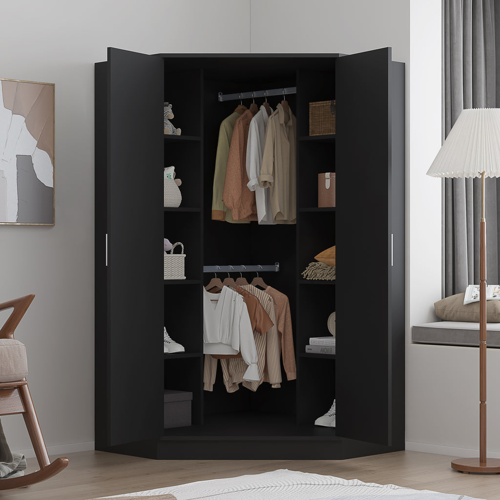 2 Door Corner Wardrobe - 4 Colours REFLECT