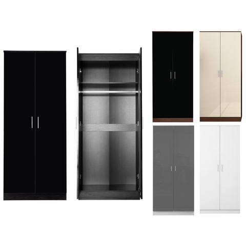 2 Door Plain Wardrobe - 5 Colours REFLECT