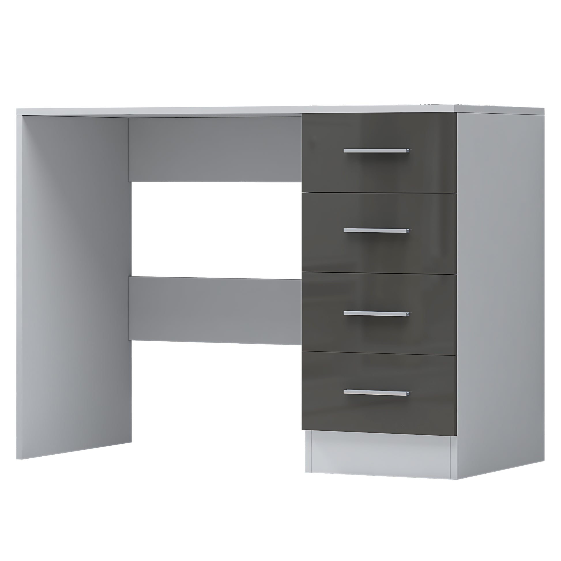 4 Drawer Desk/Dressing Table - Grey Gloss/Matt White REFLECT