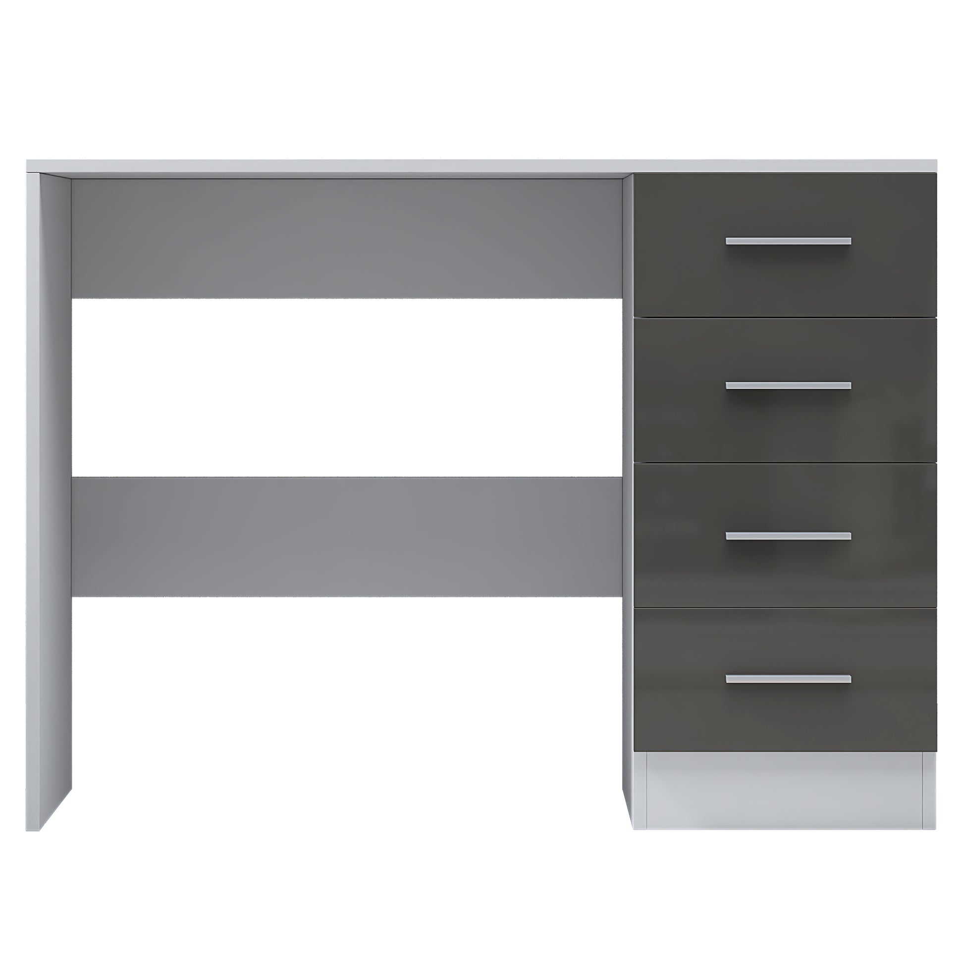 4 Drawer Desk/Dressing Table - Grey Gloss/Matt White REFLECT