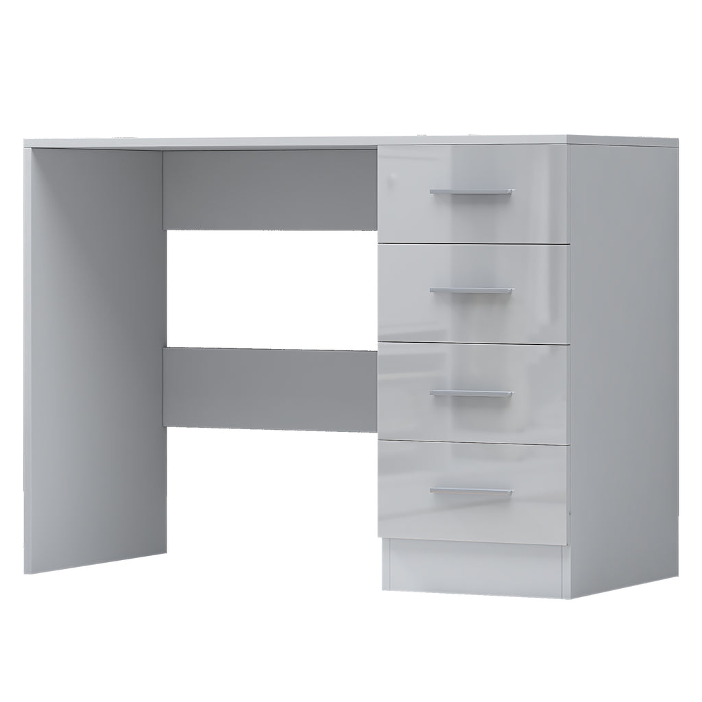 4 Drawer Desk/Dressing Table - White Gloss/Matt White REFLECT