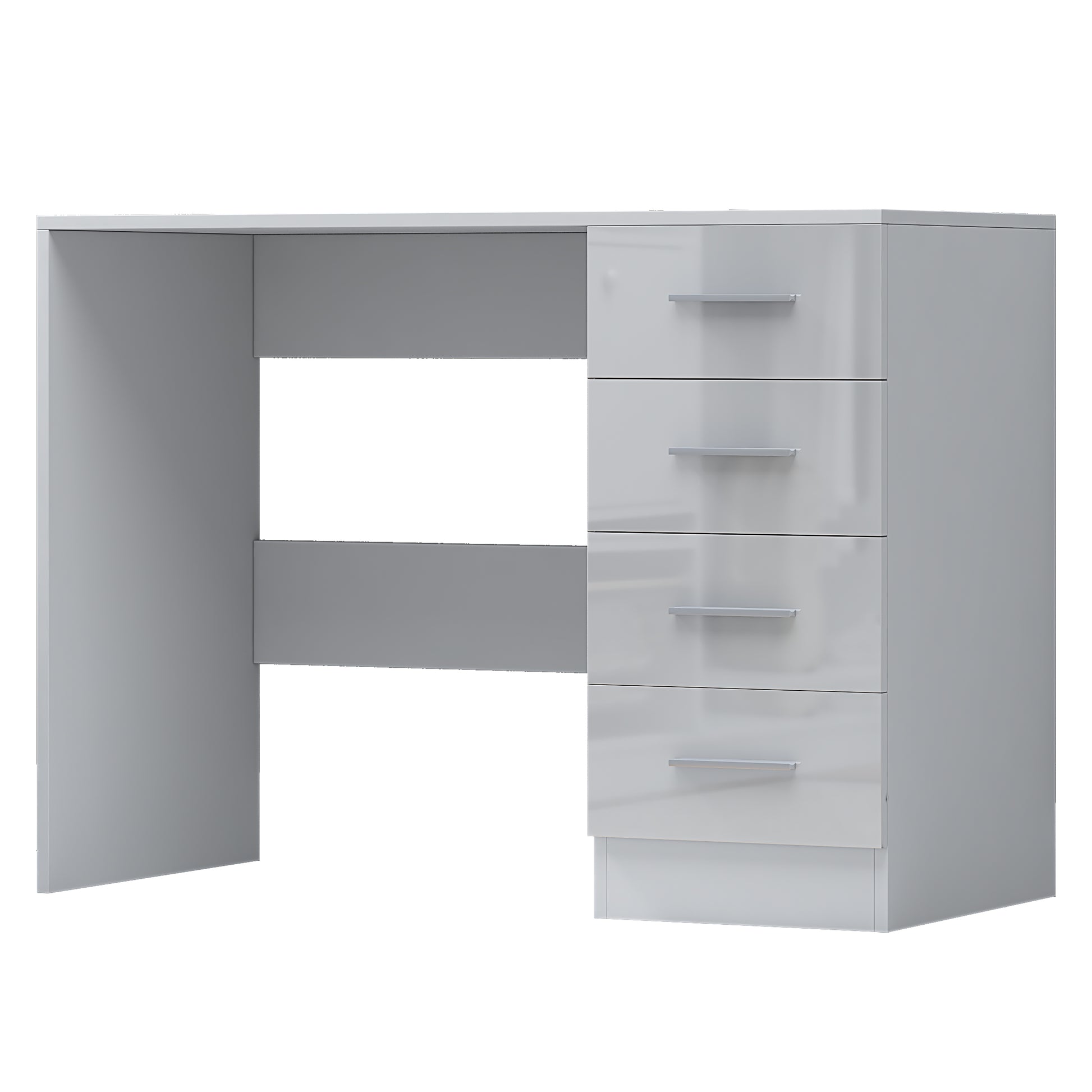 4 Drawer Desk/Dressing Table - White Gloss/Matt White REFLECT