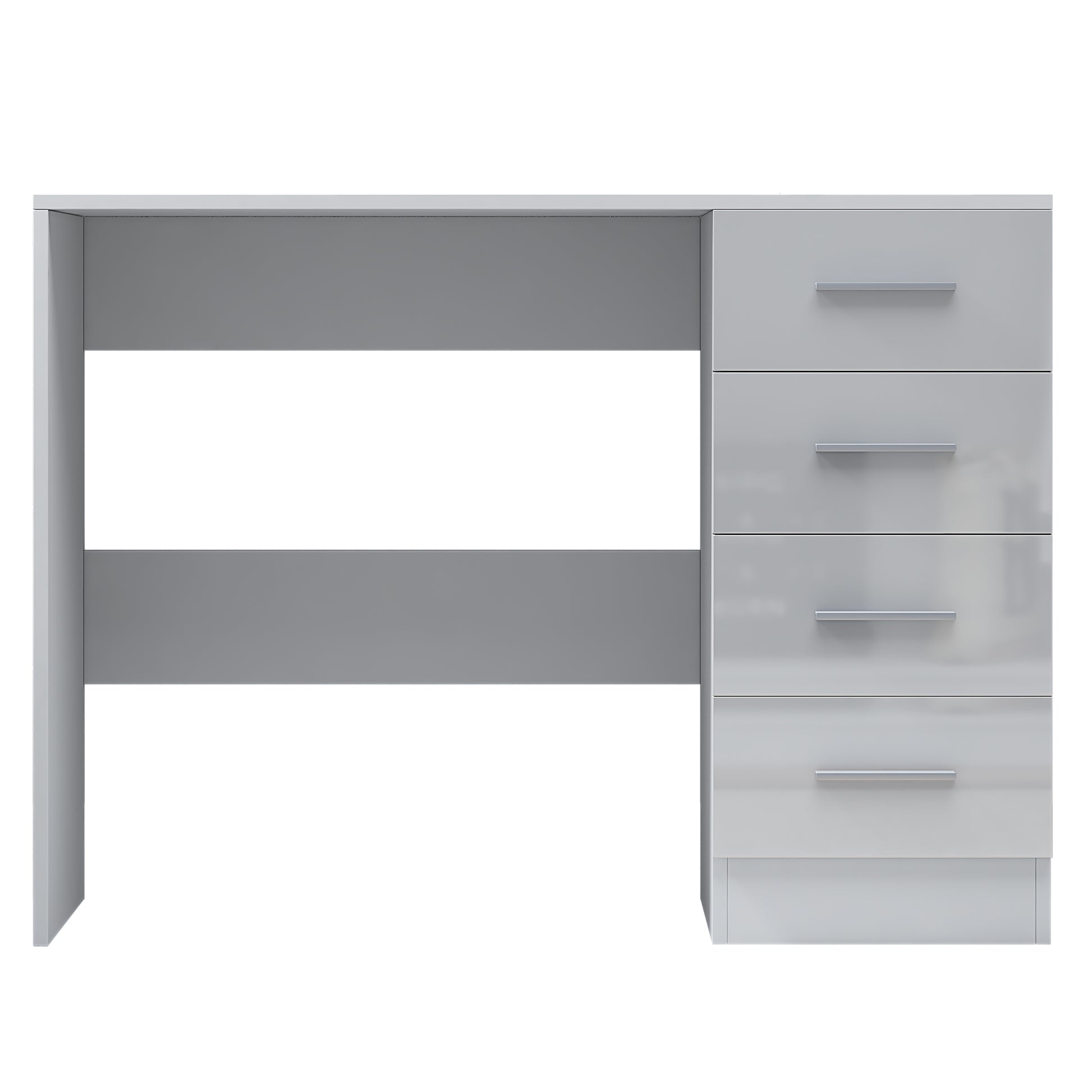 4 Drawer Desk/Dressing Table - White Gloss/Matt White REFLECT