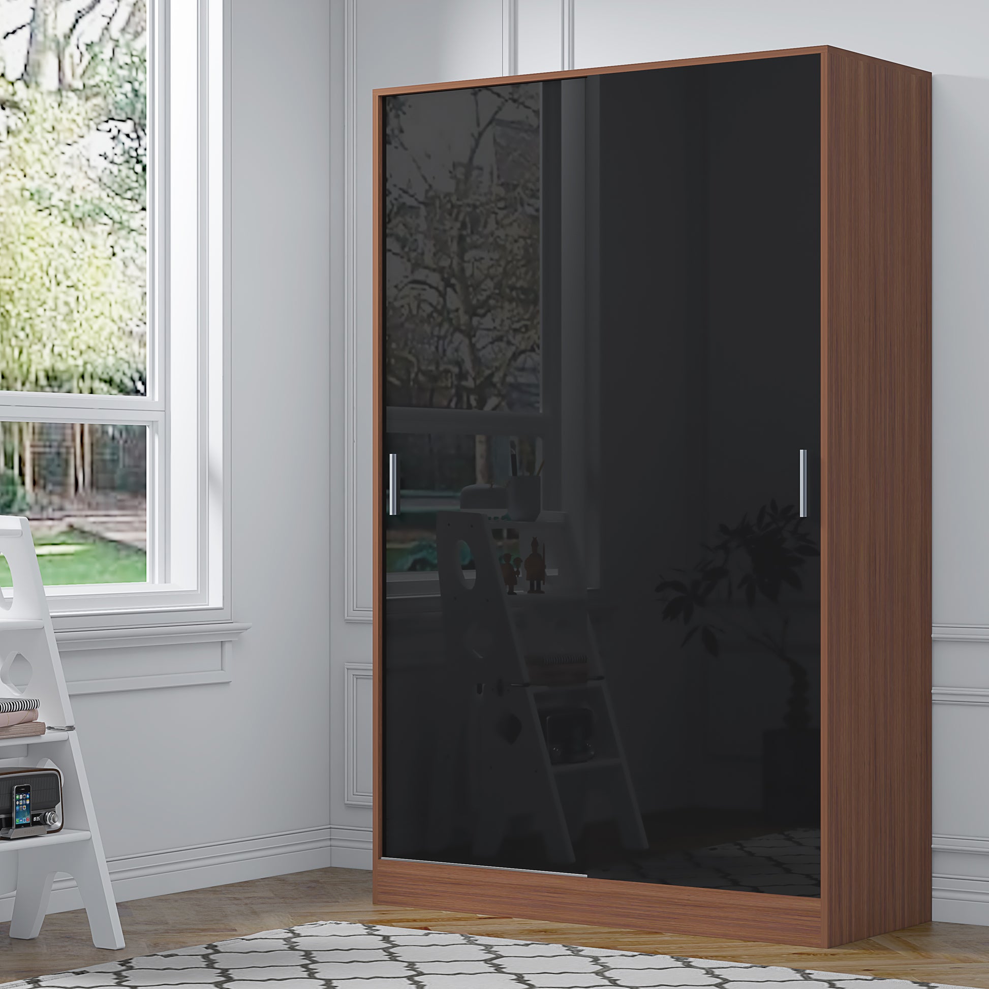 2 Door Sliding Plain Wardrobe - 4 Colours REFLECT