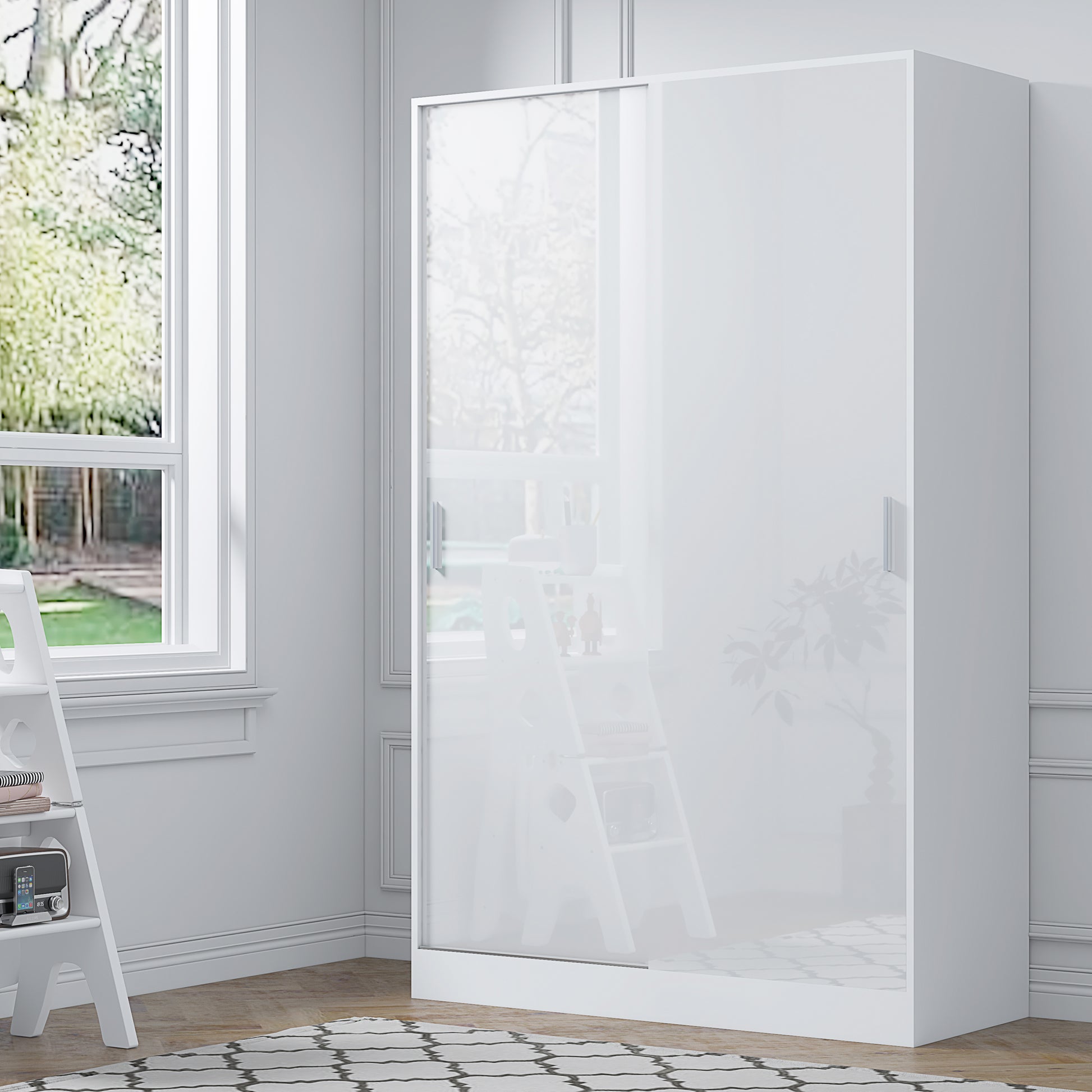 2 Door Sliding Plain Wardrobe - 4 Colours REFLECT