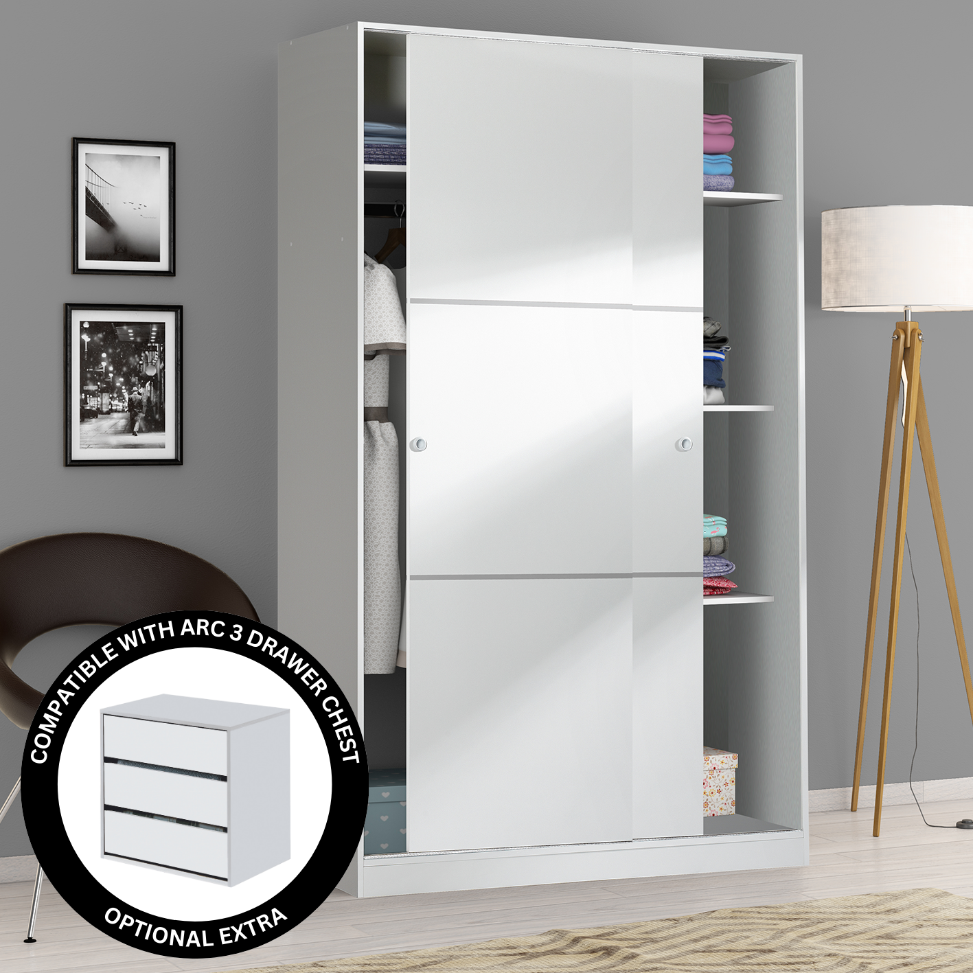 Bedroom Wardrobe Collection with Multiple Sizes, Colours & Optional Extras