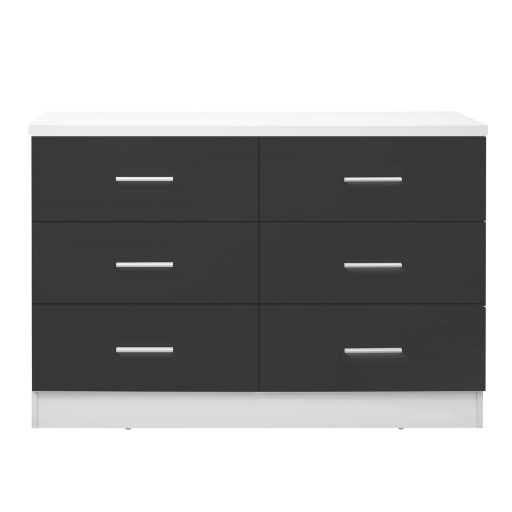 6 Drawer XL Chest - Grey Gloss/Matt White REFLECT