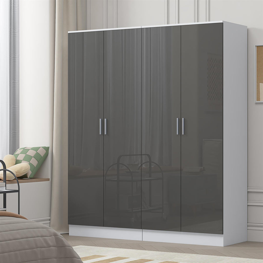 REFLECT Gloss 2pc Wardrobe Bundle - 2x 2 Door Plain Wardrobes - 4 Colour Options