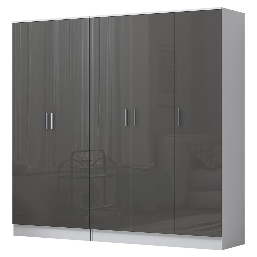 REFLECT 2pc Wardrobe Bundle - 3 Door Plain + 2 Door Plain - 4 Colour Options