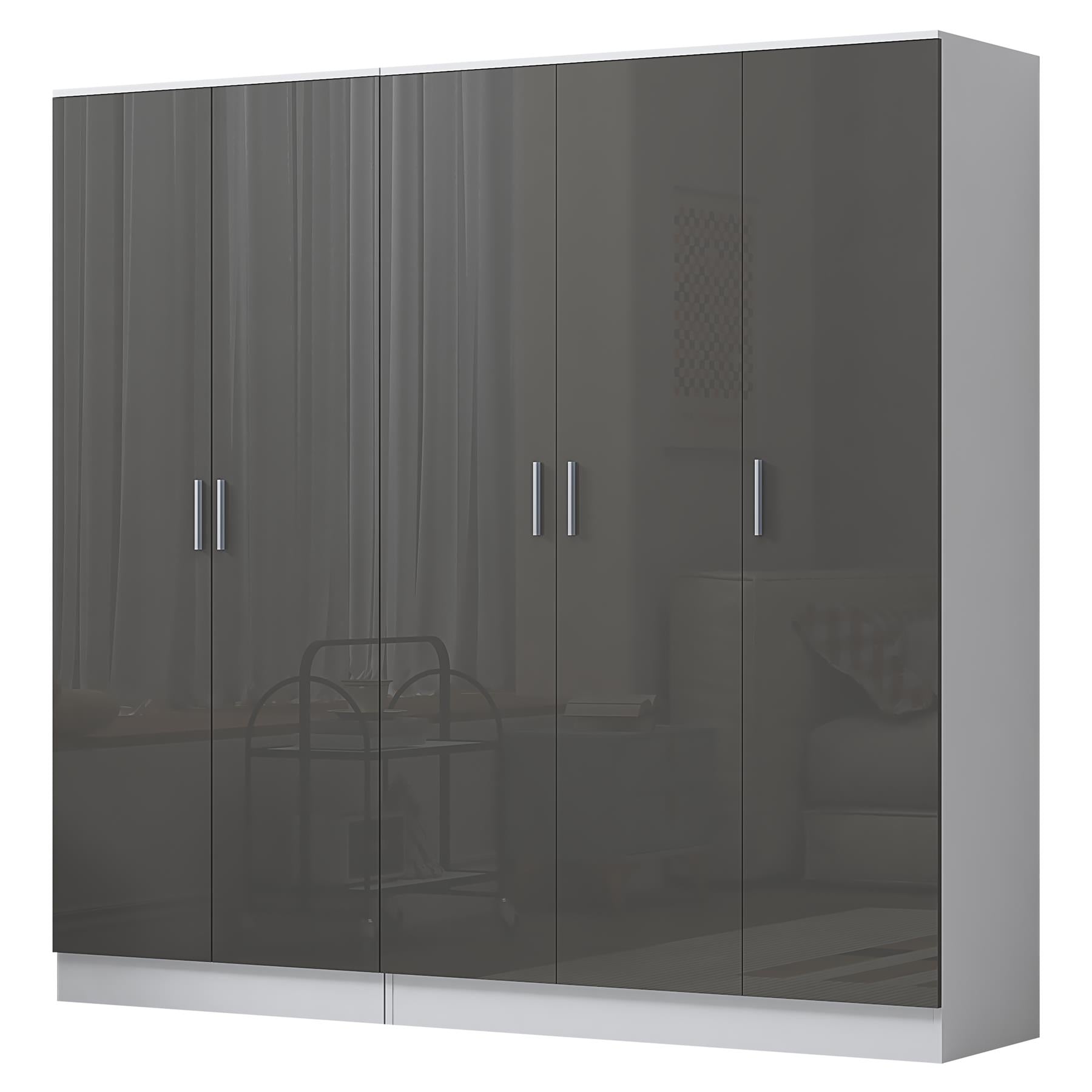 REFLECT 2pc Wardrobe Bundle - 3 Door Plain + 2 Door Plain - 4 Colour Options