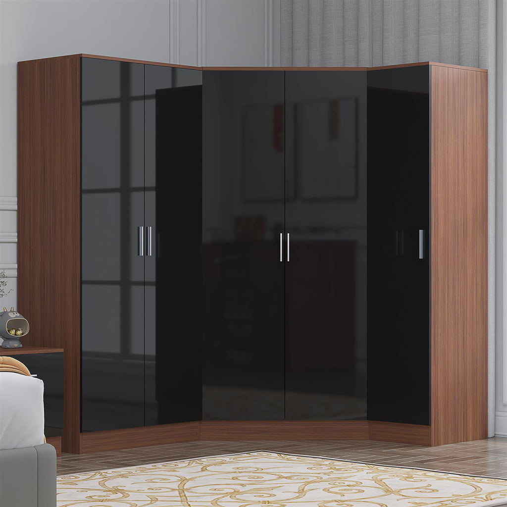 REFLECT Gloss 5 Door Wardrobe Bundle - 2 Door Corner + 2 Door + 1 Door Wardrobe