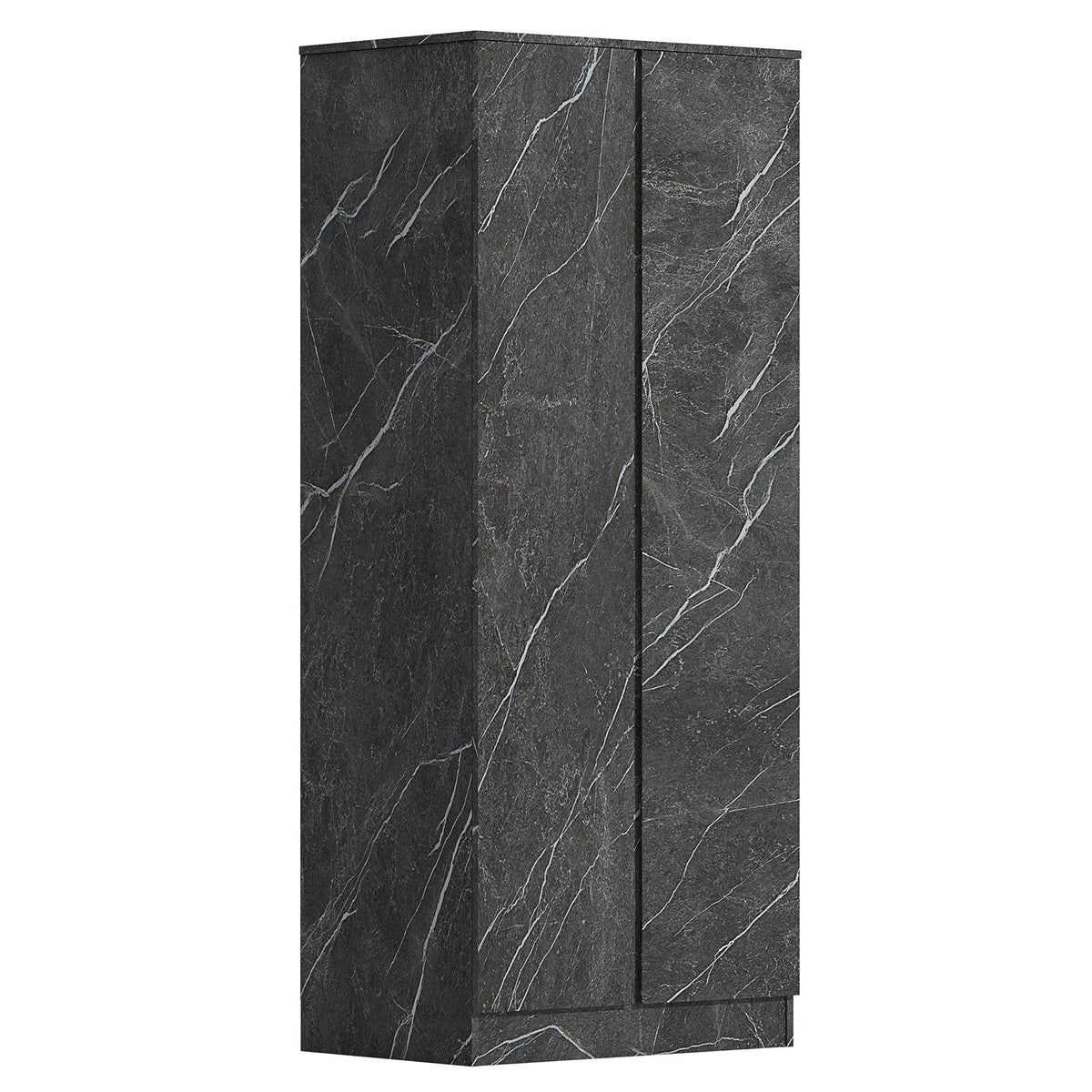 ZITA Grey Marble Effect 2 Piece Wardrobe Bundle - 2 x 2-Door Wardrobes, (L) 50cm x (W) 76cm x (H) 180cm.