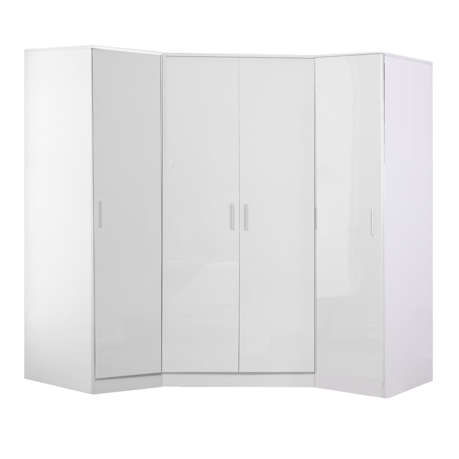 REFLECT Gloss 4 Door Corner Wardrobe Bundle Inc Corner + 2x 1 Door Wardrobes Set