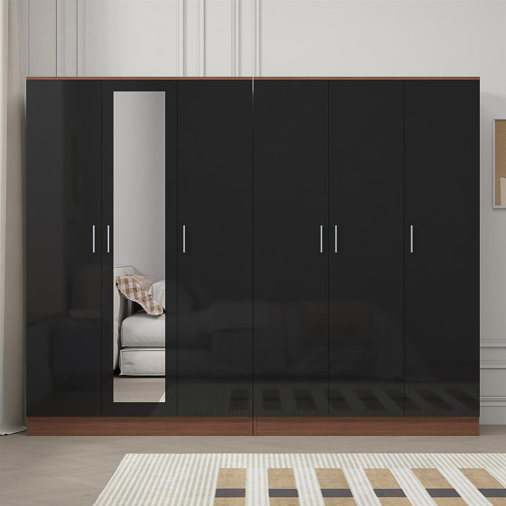 REFLECT 2pc Wardrobe Bundle - 3 Door Mirror + 3 Door Plain - 4 Colour Options