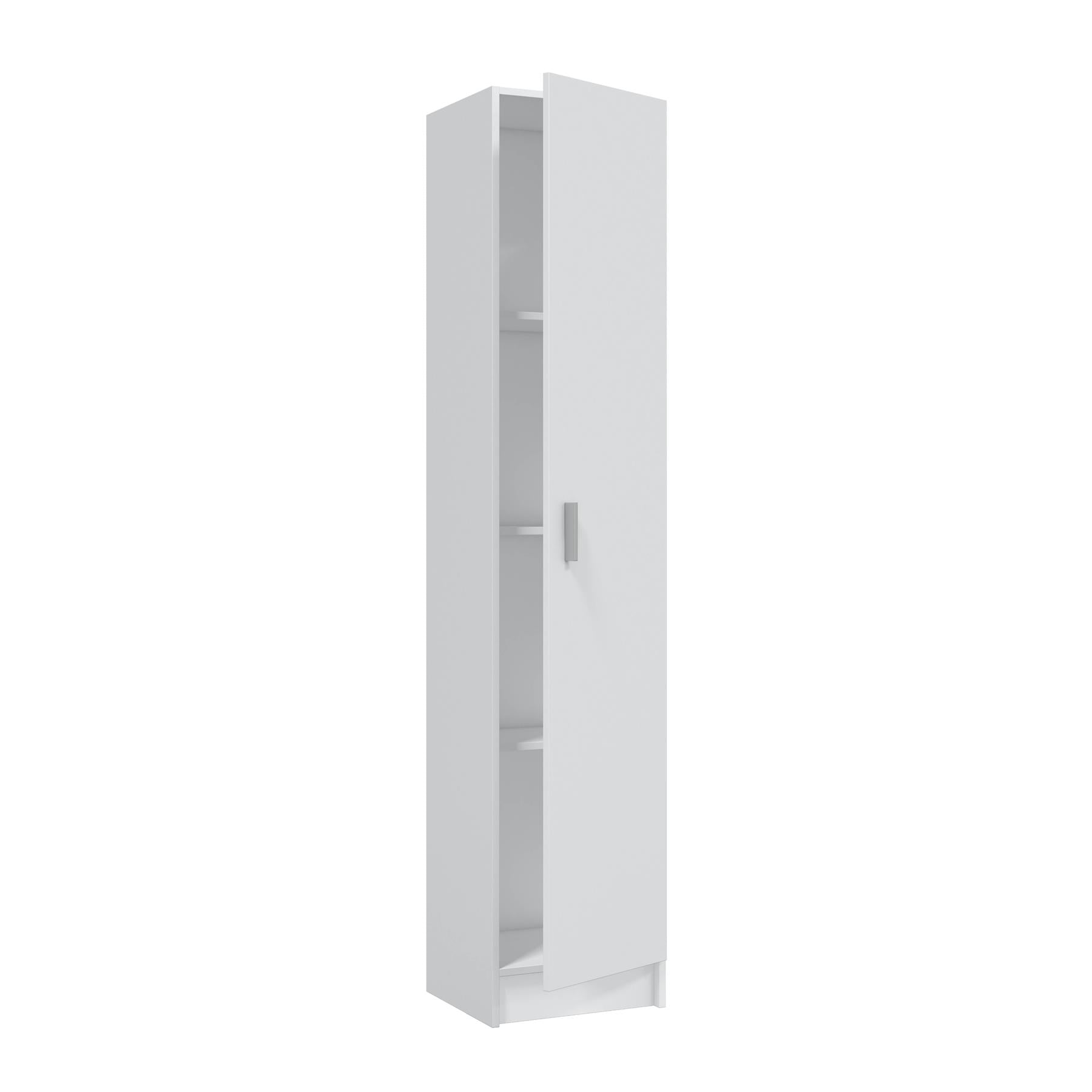VITA White Utility Storage Cupboard - 1 Door Cabinet with 3 Shelves - Modular Storage for Kitchen or Utility Room.