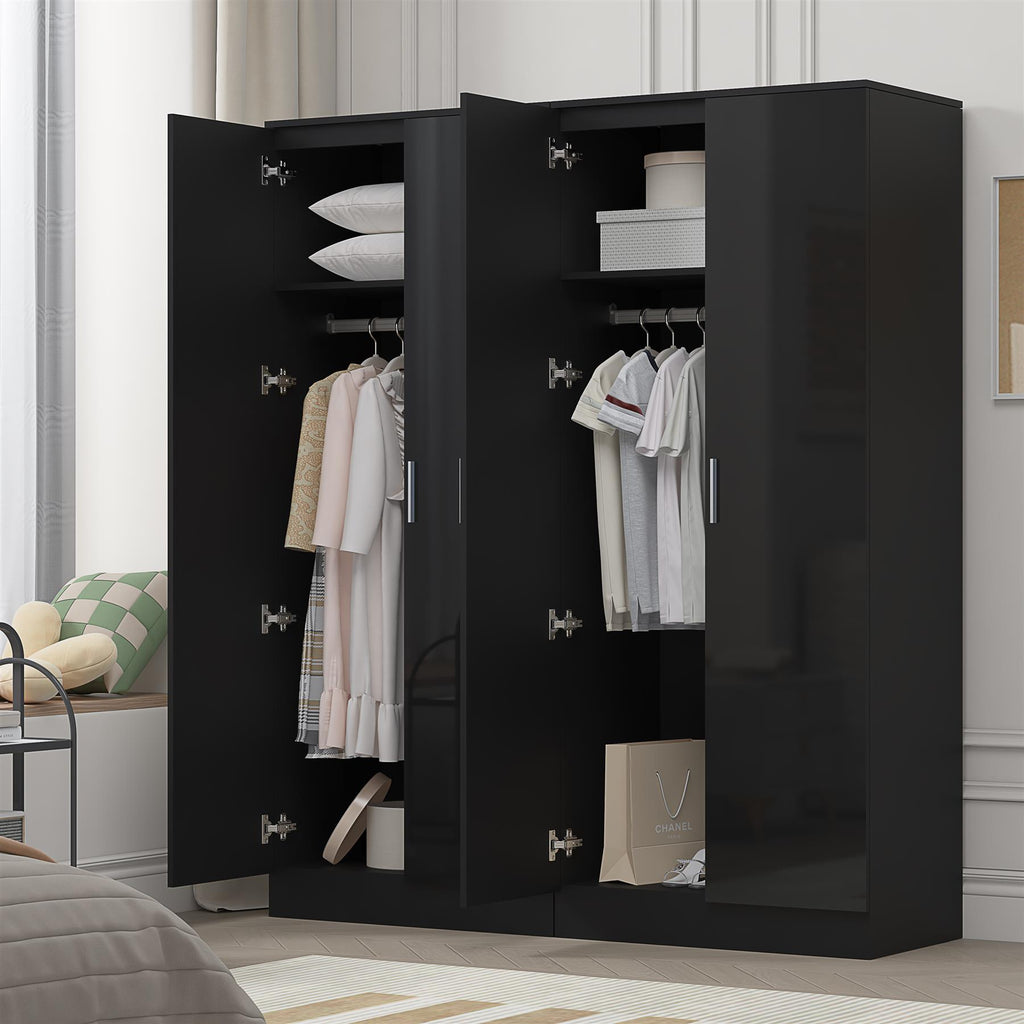 REFLECT Gloss 2pc Wardrobe Bundle - 2x 2 Door Plain Wardrobes - 4 Colour Options