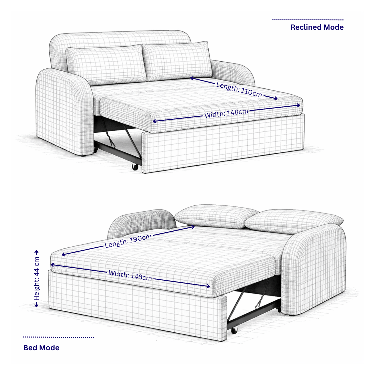 NOMA - 2 Seater Sofabed in Teddy Boucle BEIGE