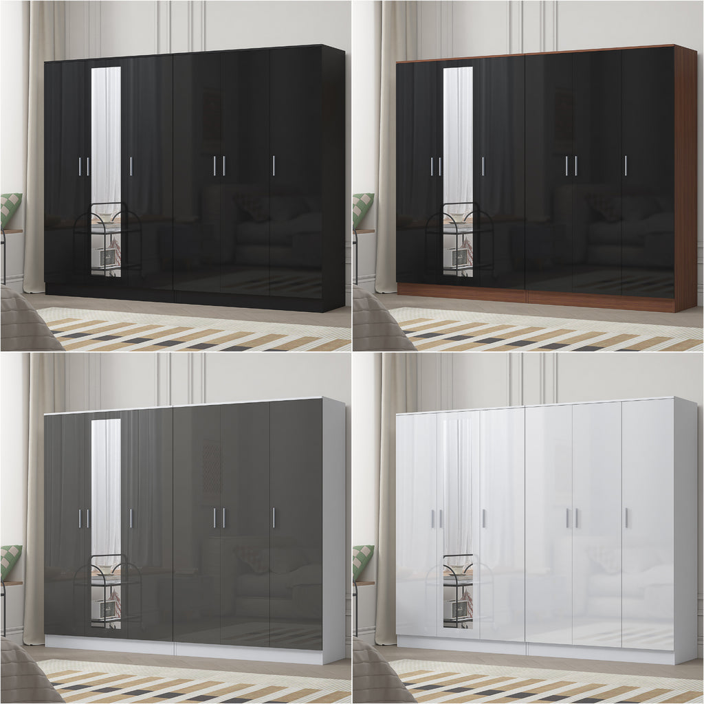 REFLECT 2pc Wardrobe Bundle - 3 Door Plain + 3 Door Plain - 4 Colour Options